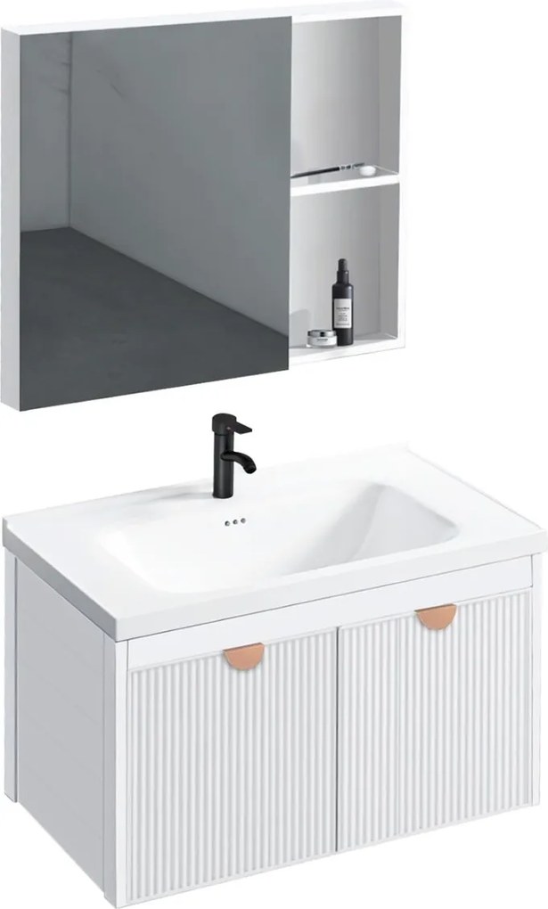 Set mobilier de baie cu lavoar Mario 60cm White