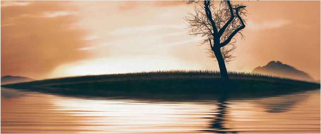 Tablou - Copaci pe insulă (120x50 cm)