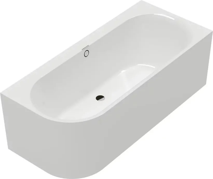 Cada freestanding de colt Villeroy&Boch Oberon 2.1 180x80 cm alb dreapta lipita de perete, BTW