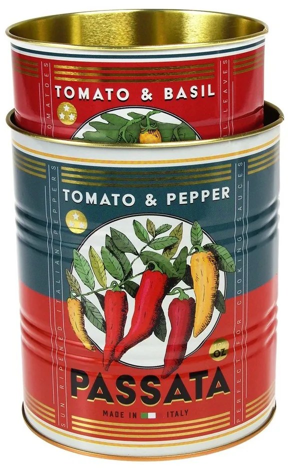 Cutii de depozitare 2 buc. din staniu decorative ø 11x13 cm Passata – Rex London