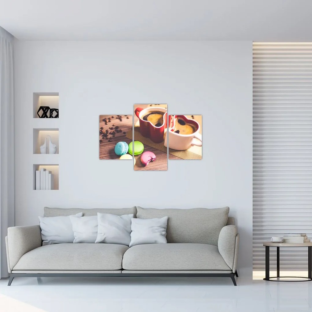 Tablou cu cafea și macarooni (90x60 cm)