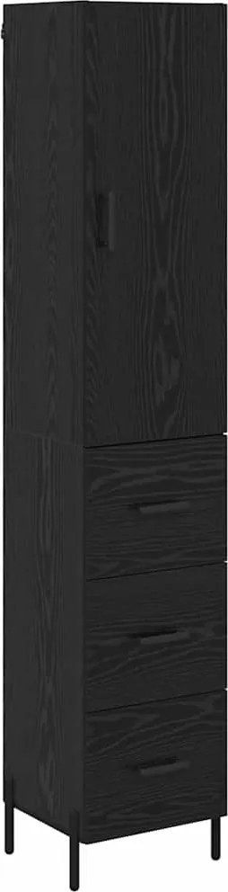 vidaXL Bufet cu sertar Stejar Negru 34,5 x 34 x 180 cm Lemn compozit