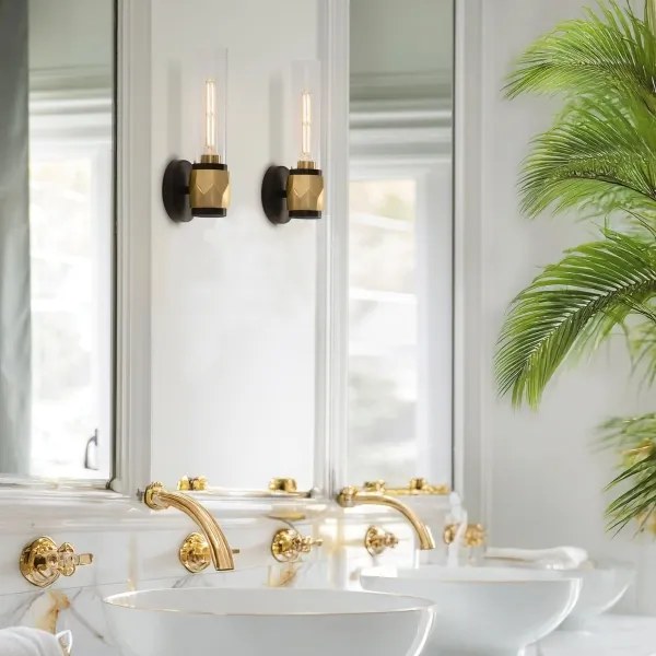 Aplică pentru baie Hinkley HK-ELLISON1-BK-HB ELLISON 1xE27/40W/230V IP44 auriu