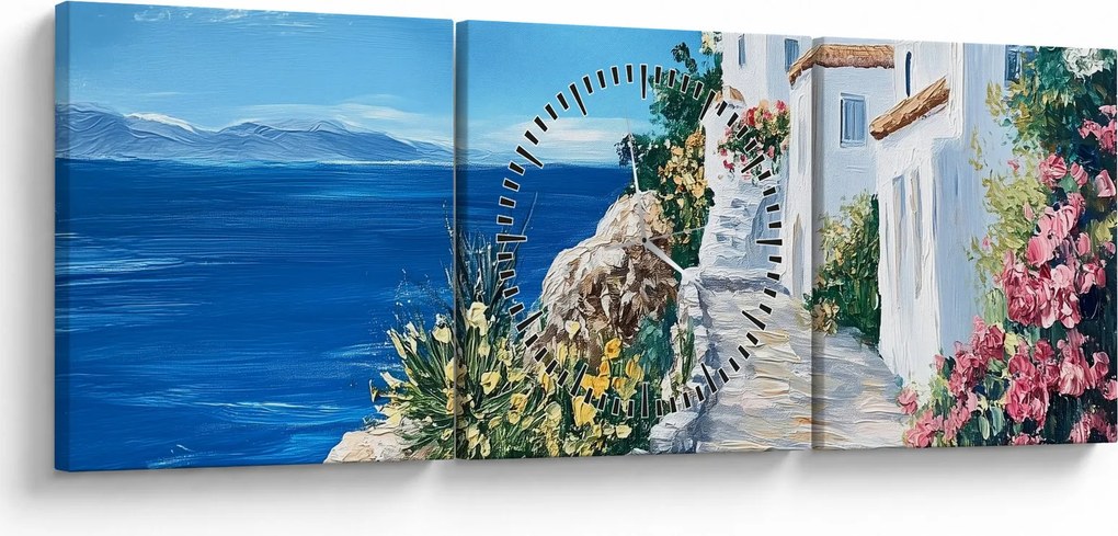 Tablou - Alee lângă mare (cu ceas) (90x30 cm)