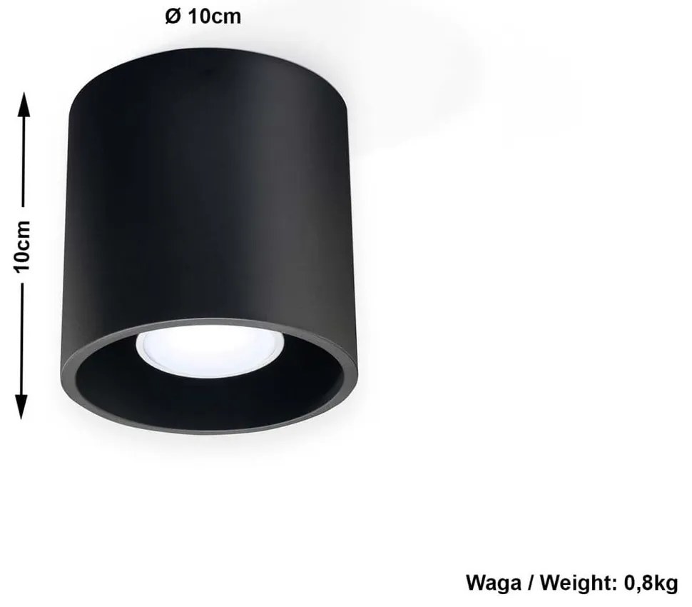 Plafonieră Sollux Roda, negru