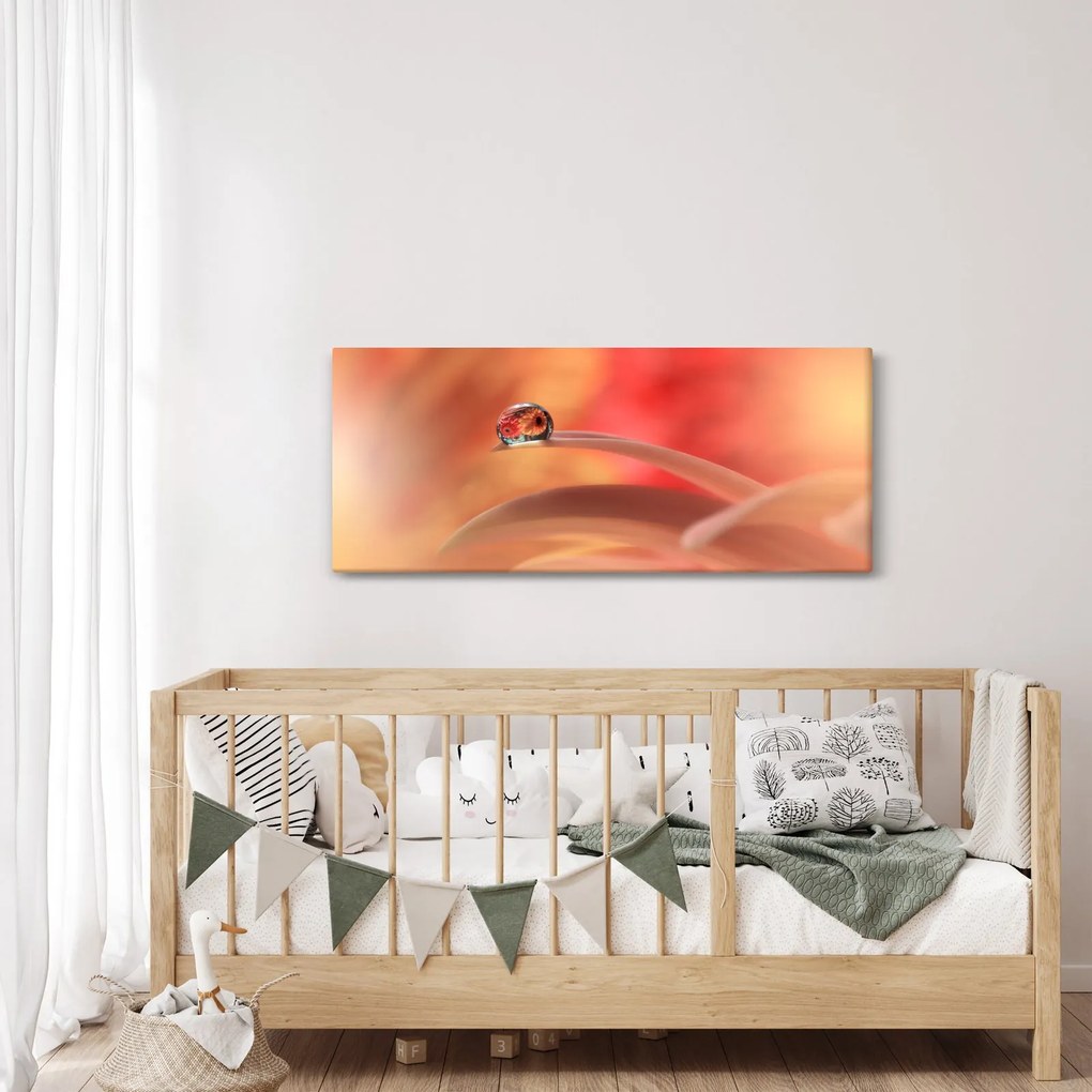 Tablou picăturii de rouă pe floare (120x50 cm)