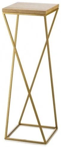 Suport pentru flori LOFT 70x24 cm auriu/maro