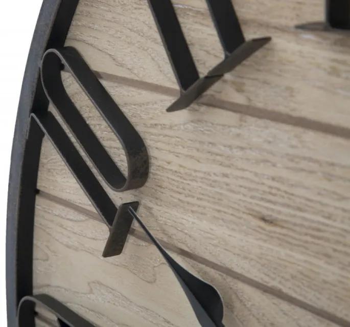 Ceas decorativ din metal si MDF, ø 60 cm, Wood Mauro Ferreti