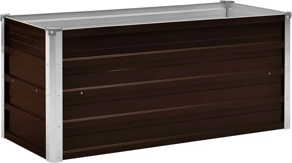 vidaXL Strat înălțat de grădină, maro, 100x40x45 cm, oțel galvanizat