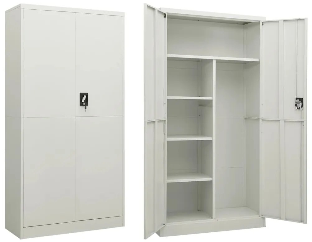 vidaXL Fișet, gri deschis, 90x40x180 cm, oțel