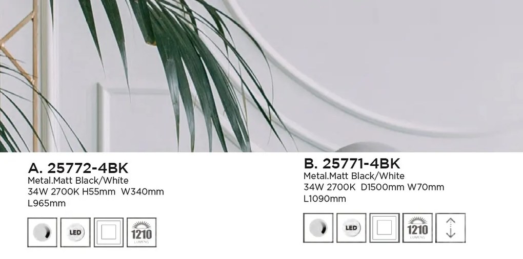 Lustra LED dimabila design circular modern Cirque 4BK 25772-4BK SRT