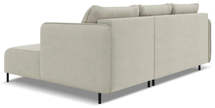 Colțar bej extensibil/cu spațiu de depozitare (cu colț pe partea dreaptă) Luana – Makamii