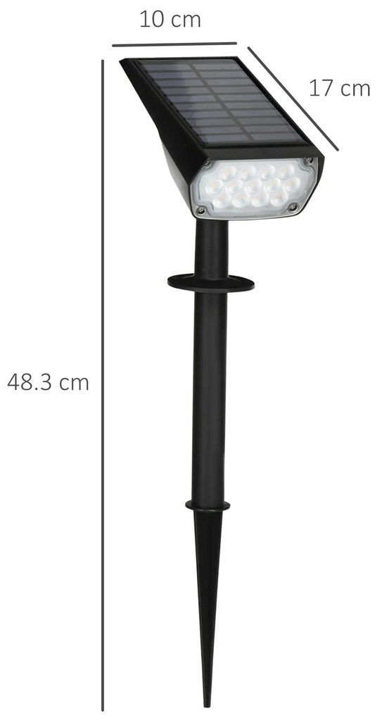 Outsunny Lampi Solare de Gradina, Aplica de Perete LED IP65, Lumina Ambientala Exterioara, 3 Culori, Decorativ | Aosom Romania