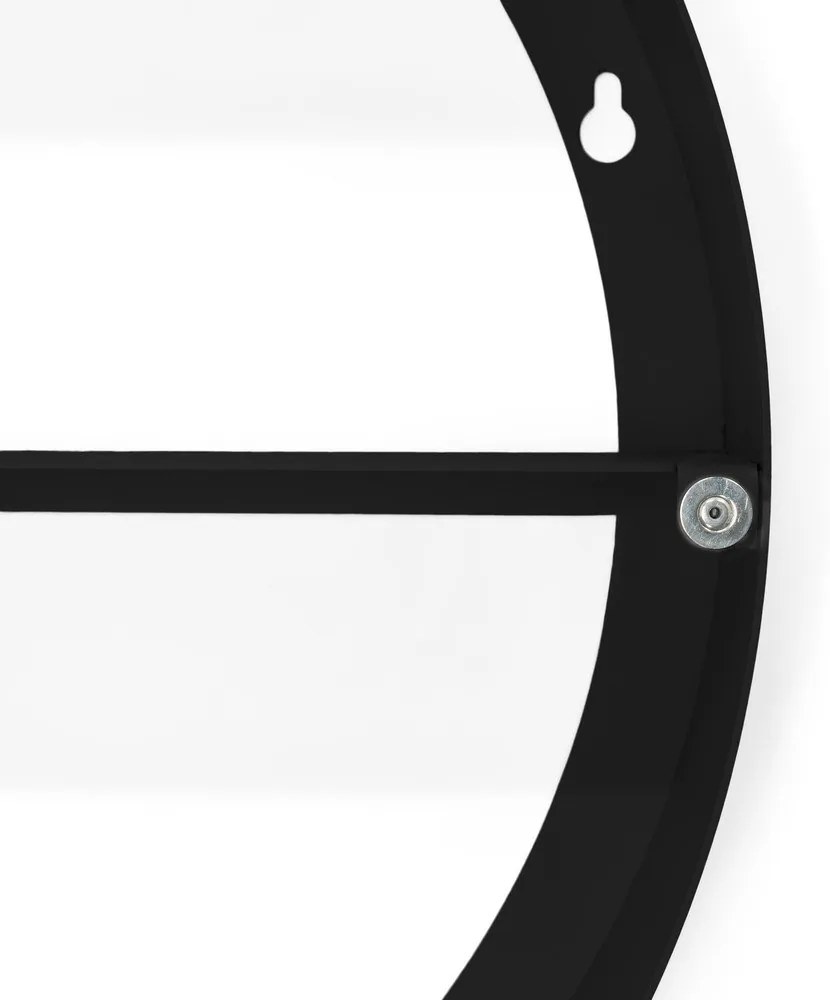 Dulap de baie negru suspendat/cu oglindă din metal 55x55 cm Sonnet – Spinder Design