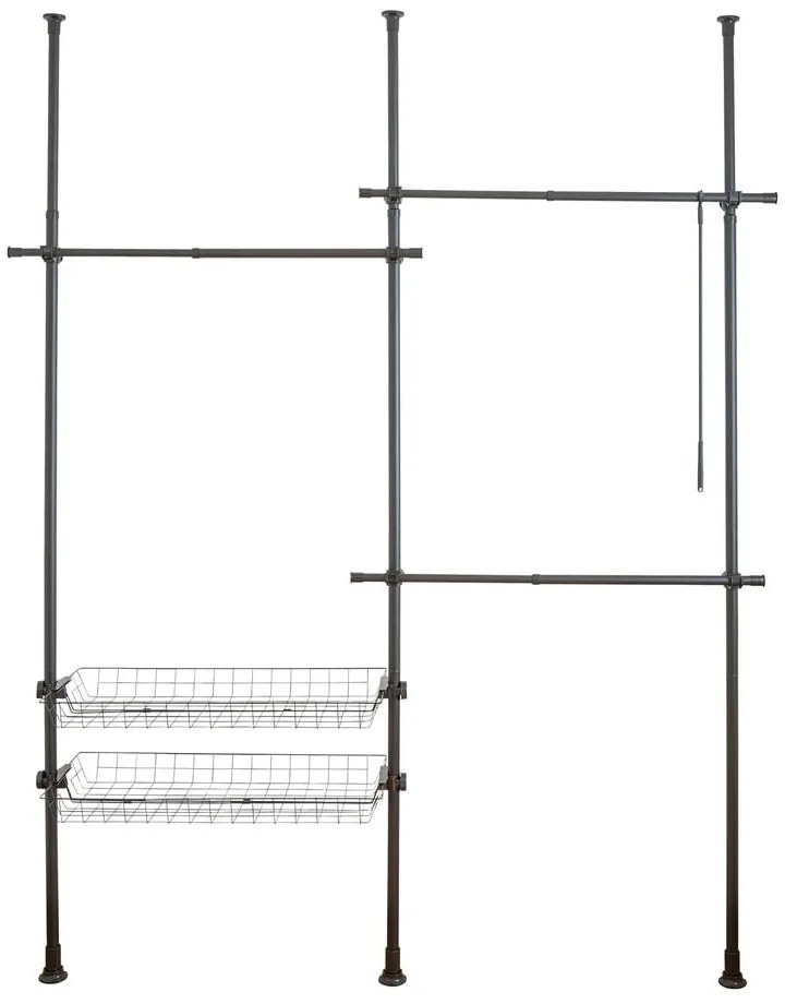 Suport telescopic pentru haine Wenko Herkules Duo, negru