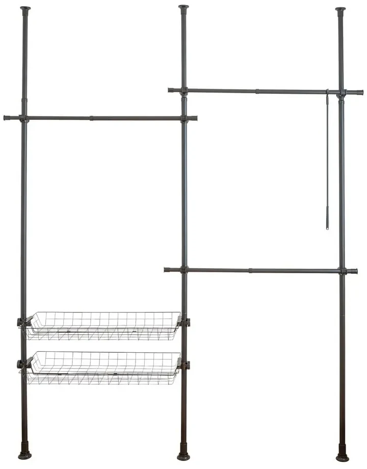 Suport telescopic pentru haine Wenko Herkules Duo, negru