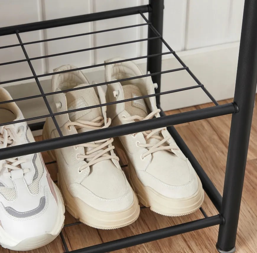 Perete de hol din metal INDUSTRY 175 cm, negru/maro-gri