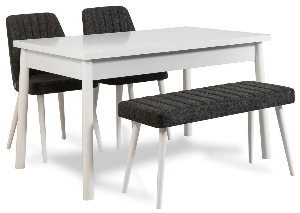 Set mobilier sufragerie Bimuvo 4 (alb + antracit) (pentru 4 persoane). 1095044