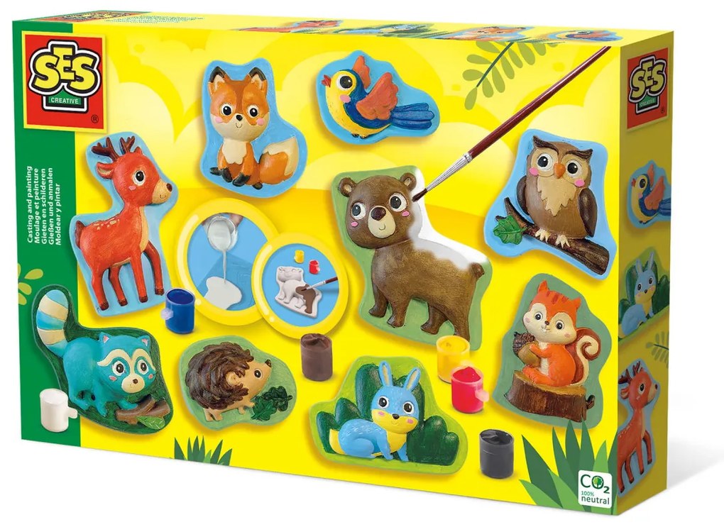 Set creativ mulaj si pictura – Animale din padure