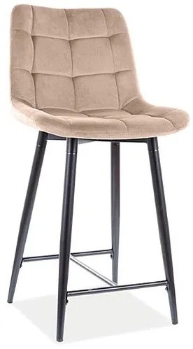 Scaun de bar Chic H-2 Beige/Negru – H92 cm