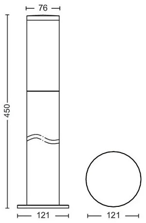 Lampă de exterior UTRECHT 1xE27/20W/230V 45 cm IP44 Philips
