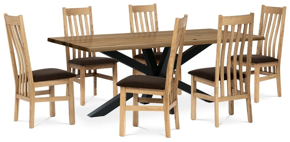 Set de scaune de sufragerie C-2100 BR2, stejar, 2buc.