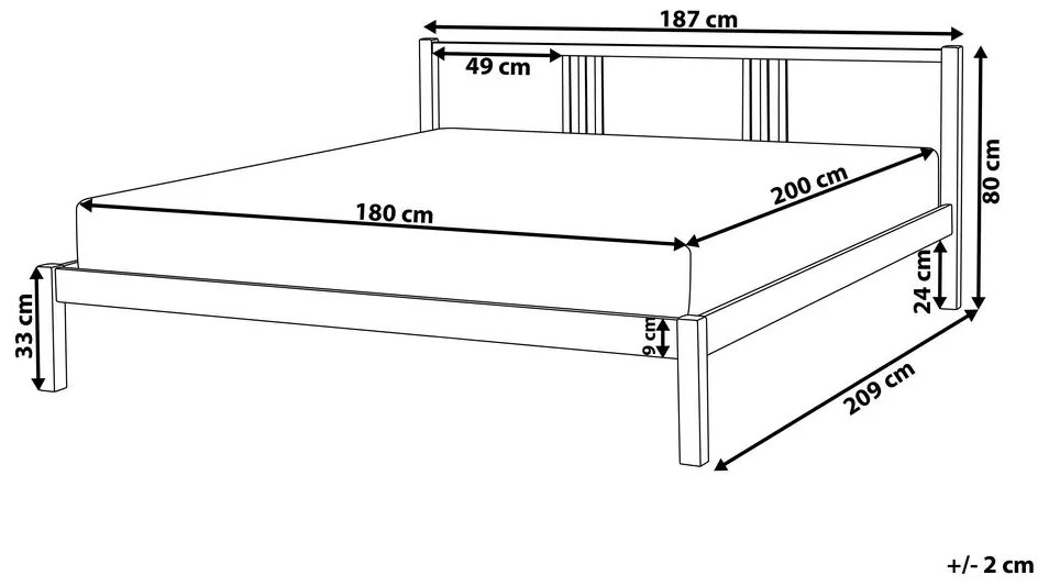 Pat matrimonial 180 cm VALLES (cu somieră) (alb). 1007550