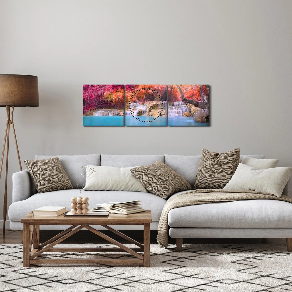 Tablou lagyna turcuaz, Laos, Tat Kuang Si (cu ceas) (90x30 cm)