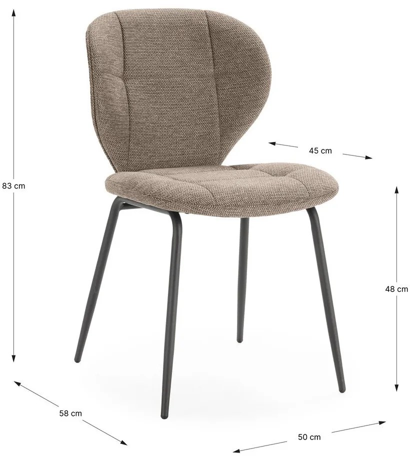 Scaune de dining bej 2 buc. Maori – Marckeric