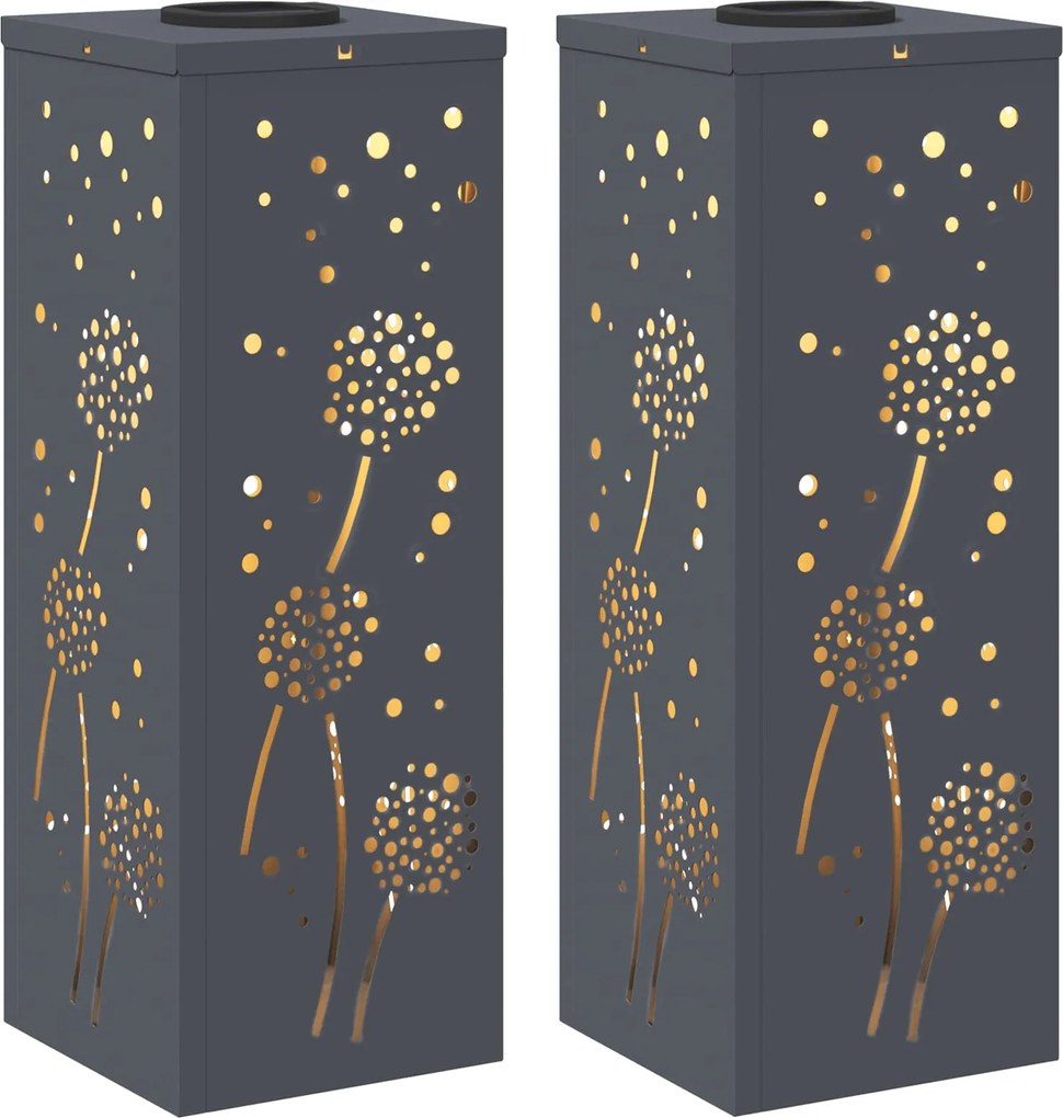 vidaXL Lumină LED Solară pentru Alei 2 pcs Antracit