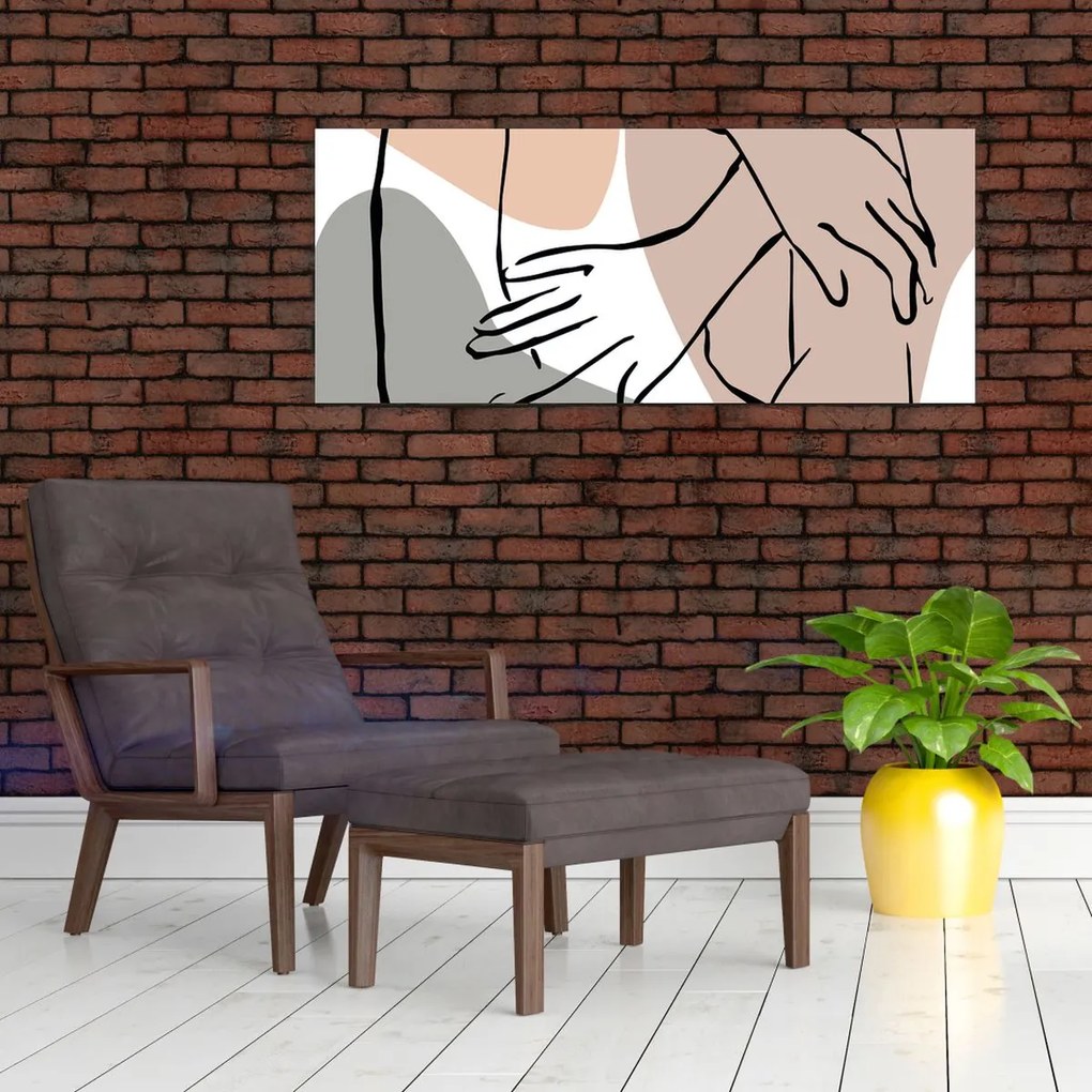 Tablou - Femeie corp linie de artă N⁰2 (120x50 cm)