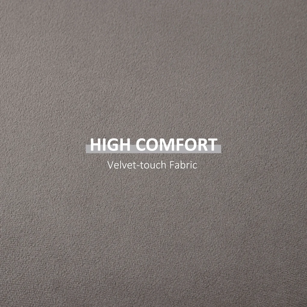 Otomana rotunda cu tava superioara, taburet din material textil cu atingere catifea, masuta de cafea HOMCOM | Aosom Romania