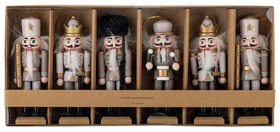 Ornamente de Crăciun 6 buc. din lemn 13 cm Nikita – Bloomingville