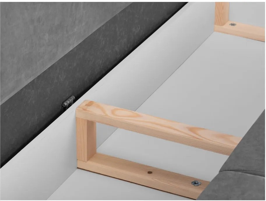 Canapea extensibilă cu 3 locuri și spațiu de depozitare Mazzini Sofas Freesia, gri