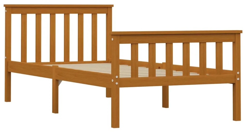 283238 vidaXL Cadru de pat, maro miere, 90 x 200 cm, lemn masiv de pin