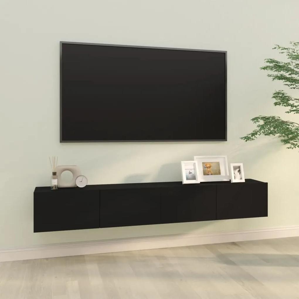 804545 vidaXL Dulapuri TV de perete 2 buc. negru 100x30x30 cm lemn compozit