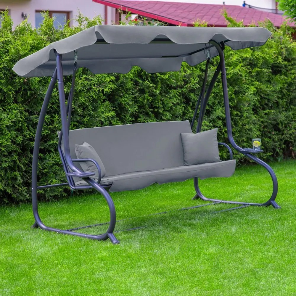 Leagăn de grădină reglabil în gri