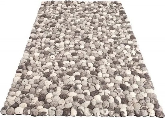 Covor tesut manual din lana, Organic 200x120cm, gri