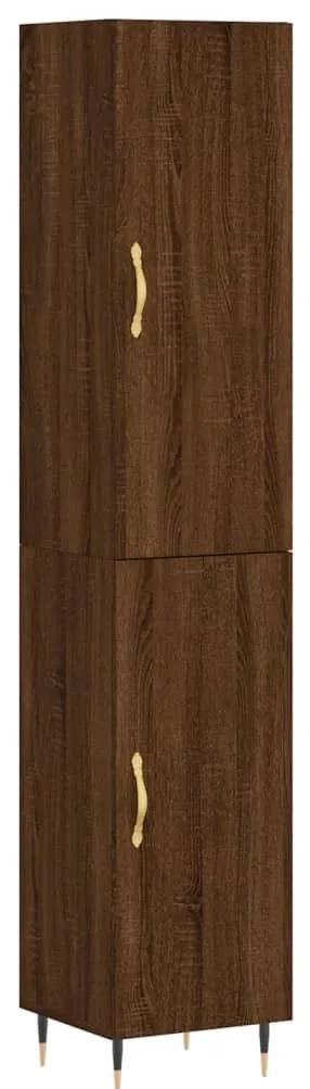 3198776 vidaXL Dulap înalt, stejar maro, 34,5x34x180 cm, lemn prelucrat