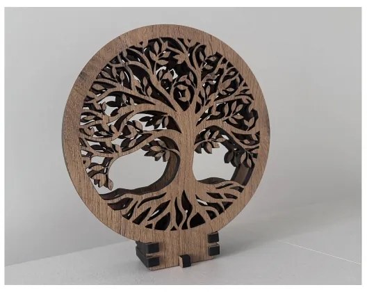 Li-Go 23577/DUB2 - Decorațiune de masă LED dimabilă, 12W/230V, 20x22 cm, finisaj stejar