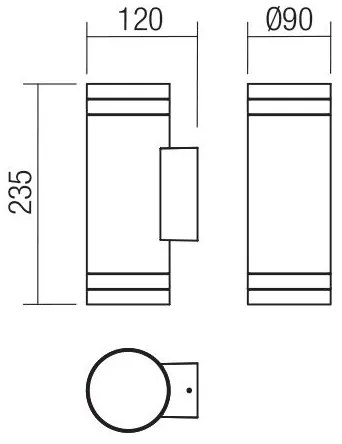 Aplică de exterior Redo 90518 CARGO 2xGU10/28W/230V IP54 antracit