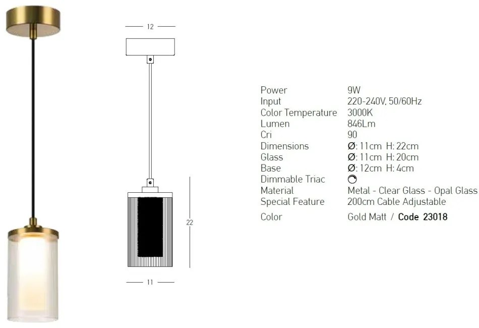 Pendul LED dimabil design modern decorativ Luxury auriu