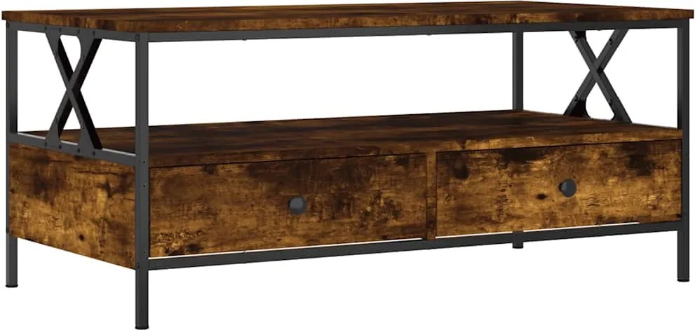 vidaXL Măsuță de cafea, stejar fumuriu, 100x51x45 cm, lemn prelucrat