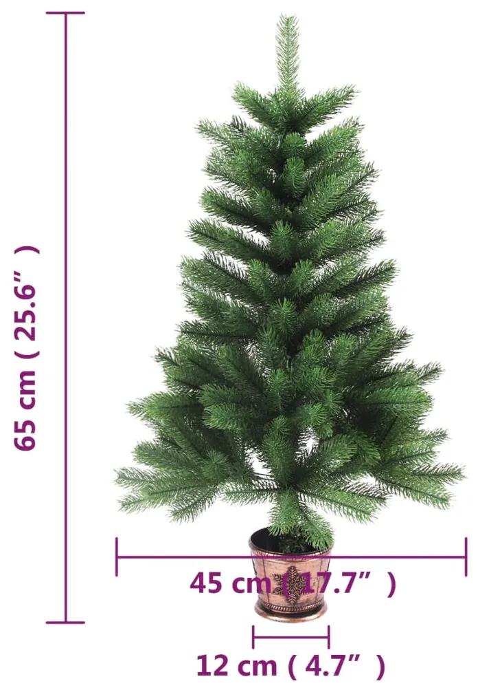 Brad de Craciun artificial, ace cu aspect natural, 65 cm, verde 1, 65 cm