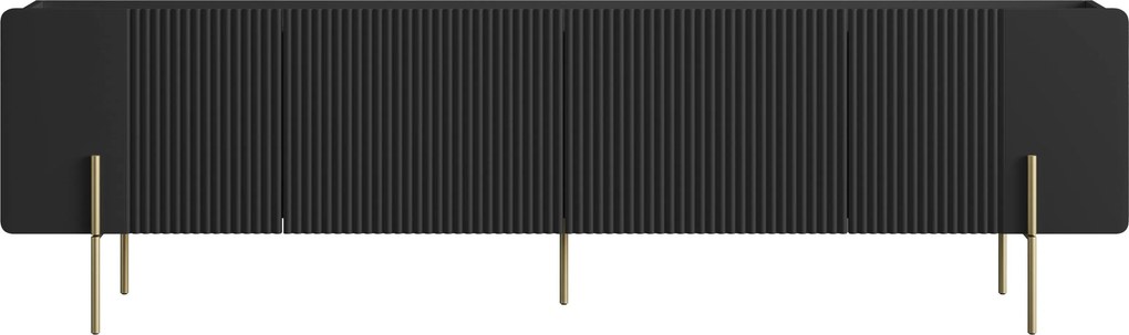 Dulap TV Malmi 200 cm - negru mat / picioare aurii