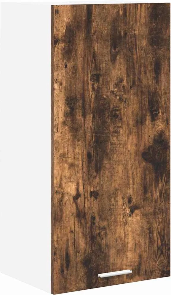 vidaXL Dulap suspendat cu ușă Stejar afumat și alb 40 x 31 x 80 cm