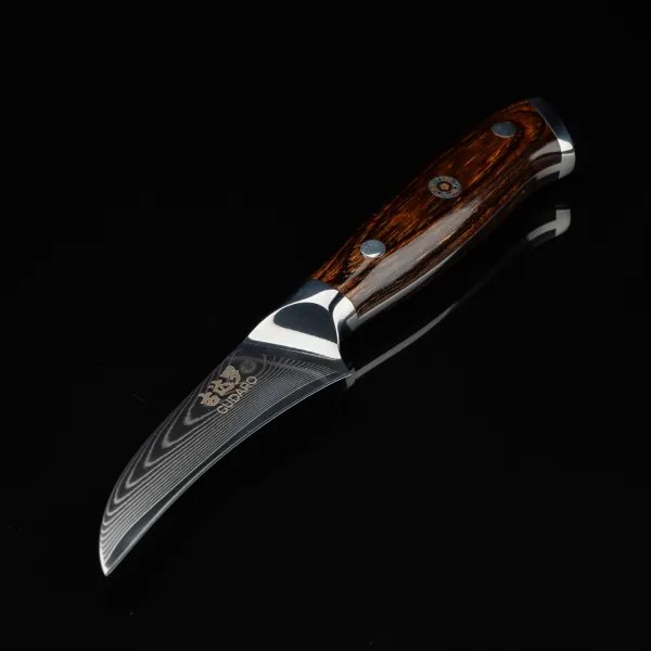 Gudaro - Cuțit pentru fructe din oțel Damasc FENG 3,5, 67 de straturi de oțel damasc, lungime 9,5cm