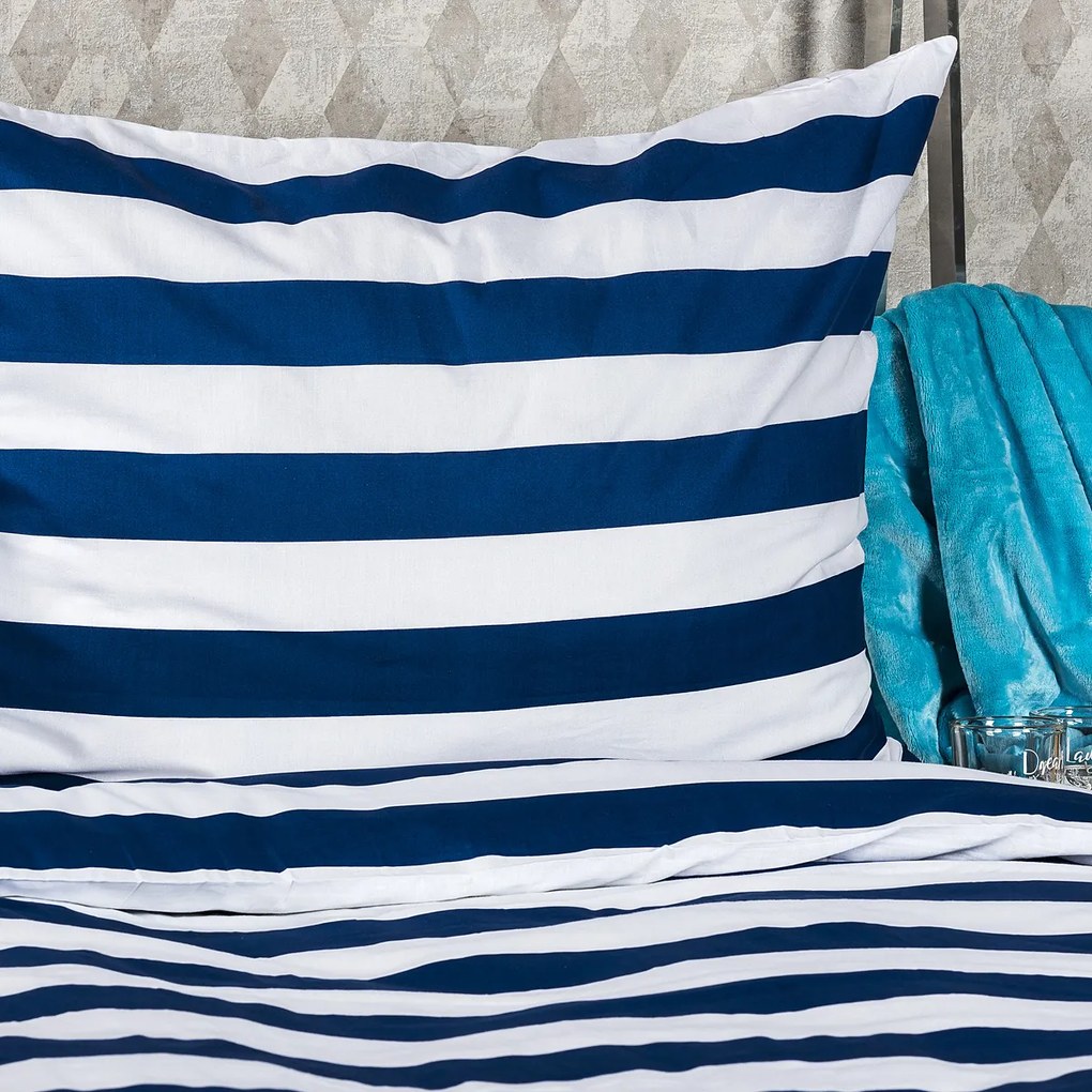 Lenjerie pat o persoană 4Home Navy, bumbac, 140 x 220 cm, 70 x 90 cm, 140 x 220 cm, 70 x 90 cm