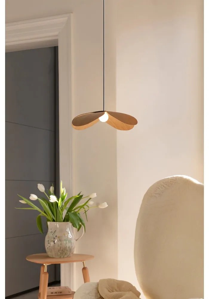 Abajur în culoare naturală din lemn masiv de stejar ø 28 cm Forget Me Not – UMAGE