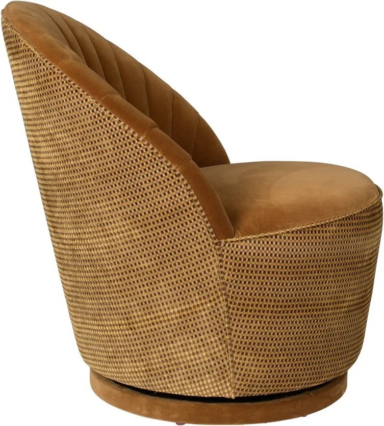 Fotoliu catifea Dutchbone Madison, maro